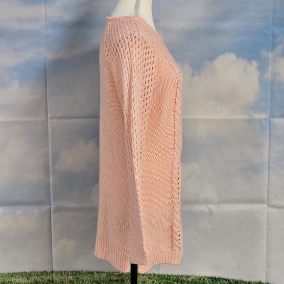 NEW DIRECTIONS | OPEN KNIT TUNIC SWEATER - Picture 4 of 16